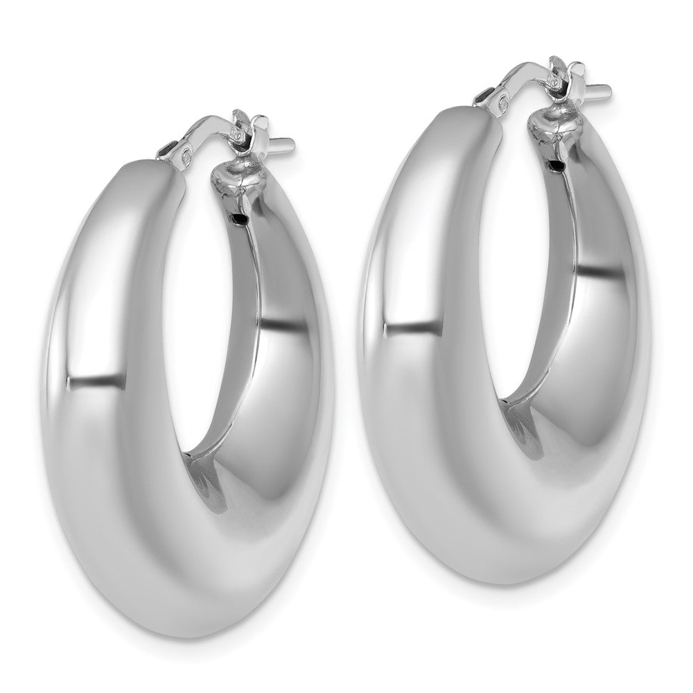 Sterling Silver Rhodium-Plated Polished 8mm Hoop Earrings