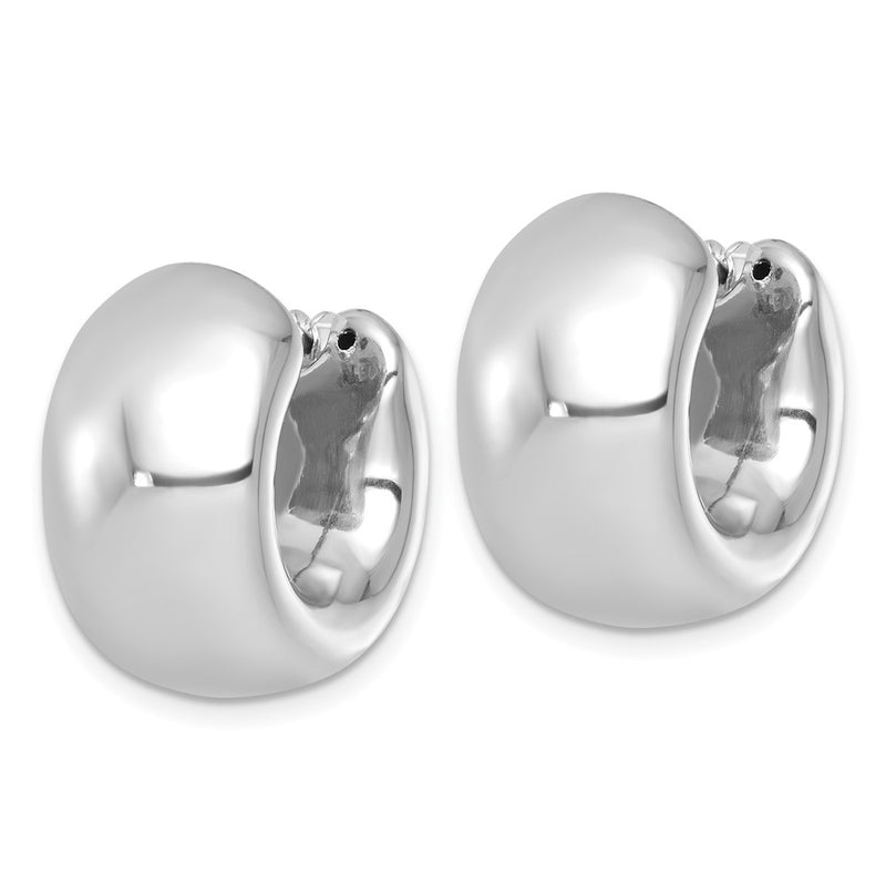 Sterling Silver Polished Rhodium-Plated Hoop Earrings