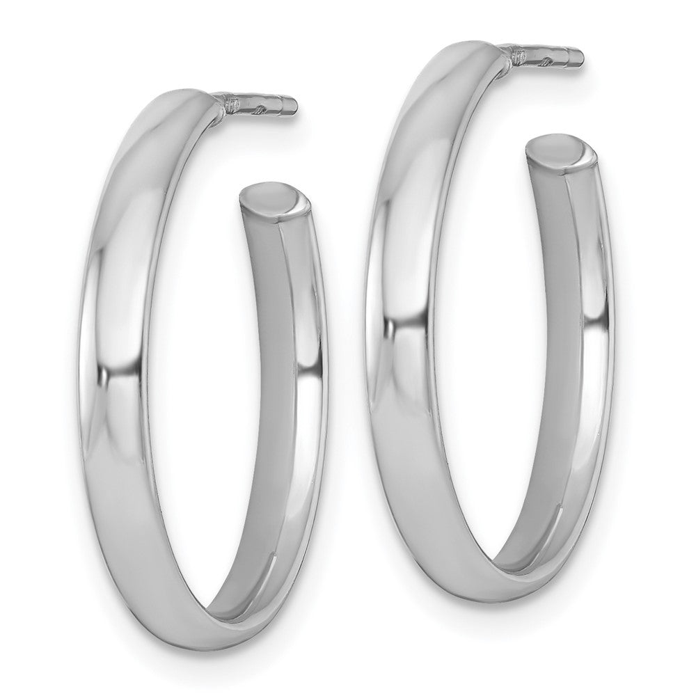 Sterling Silver Rhodium Plated Polished Post Earrings