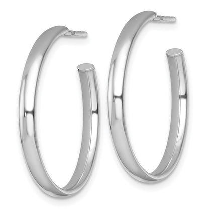 Sterling Silver Rhodium Plated Polished Post Earrings