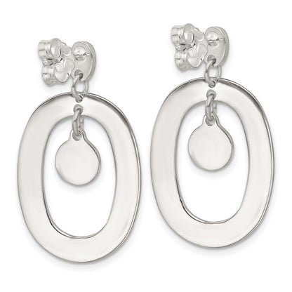 Sterling Silver Oval Mother of Pearl Post Dangle Earrings