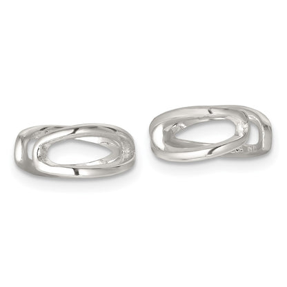 Sterling Silver Polished Criss Cross Pair of Ear Cuffs