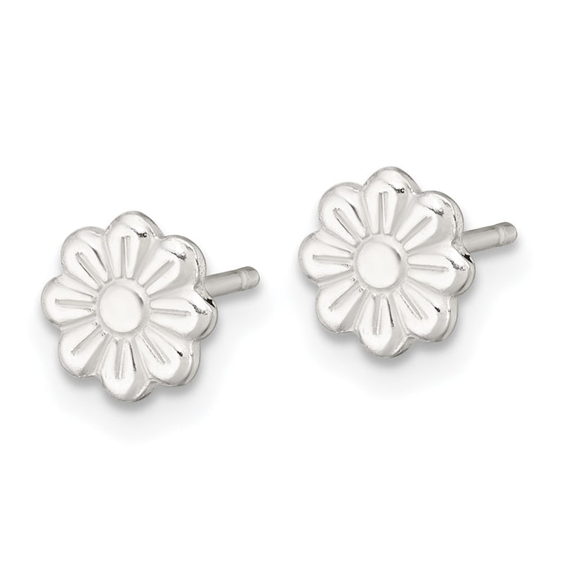 Sterling Silver Polished Flower Children's Post Earrings