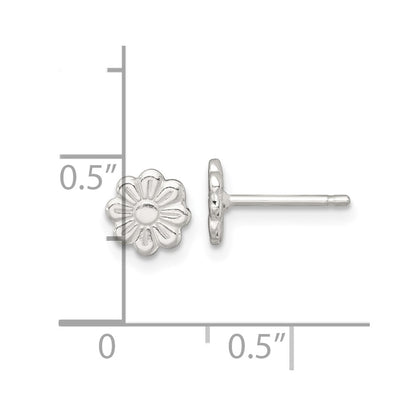 Sterling Silver Polished Flower Children's Post Earrings