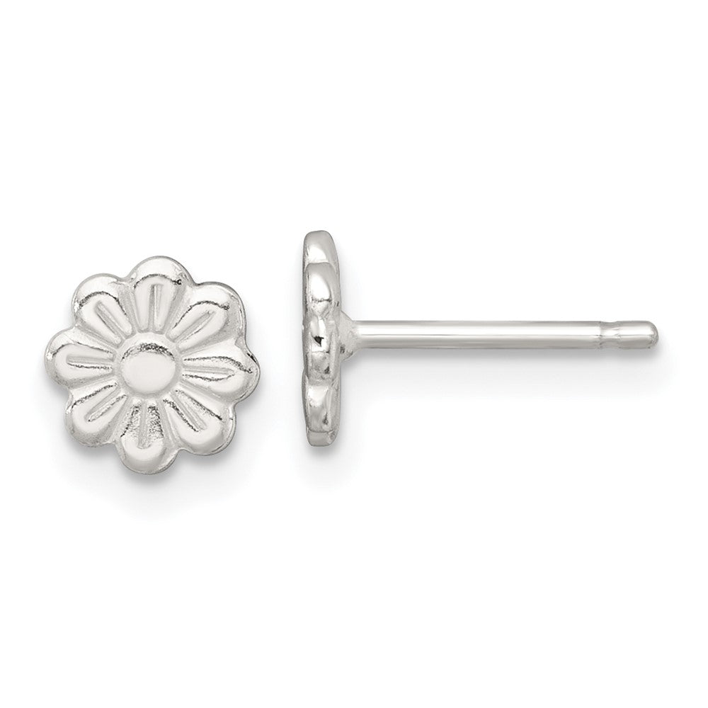 Sterling Silver Polished Flower Children's Post Earrings