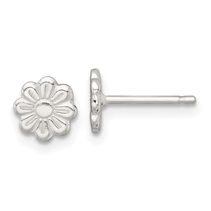 Sterling Silver Polished Flower Children's Post Earrings