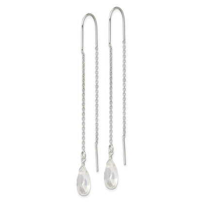 Sterling Silver Opalite Crystal Threader Earrings