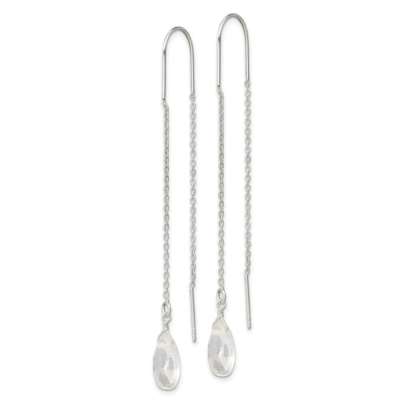 Sterling Silver Opalite Crystal Threader Earrings