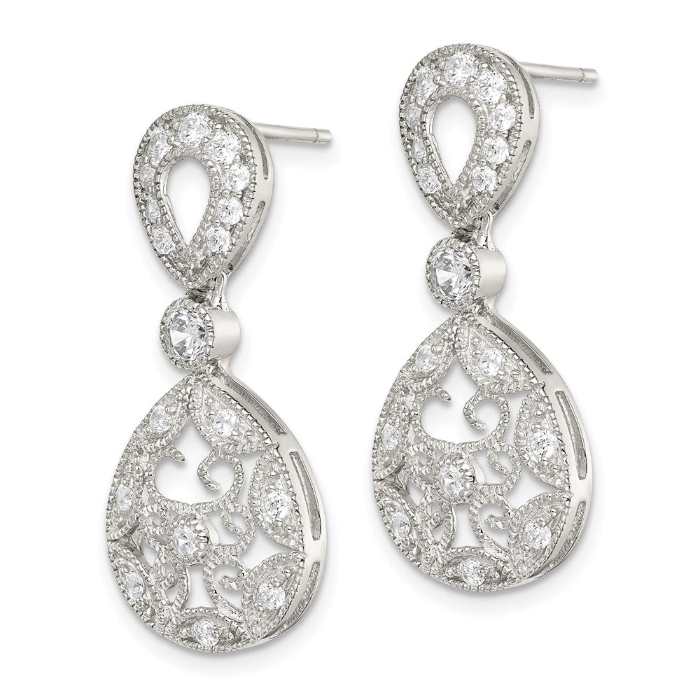 Sterling Silver Cz Antique Style Earrings