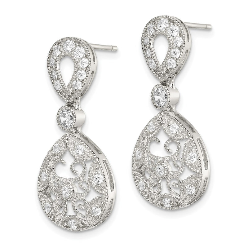 Sterling Silver Cz Antique Style Earrings