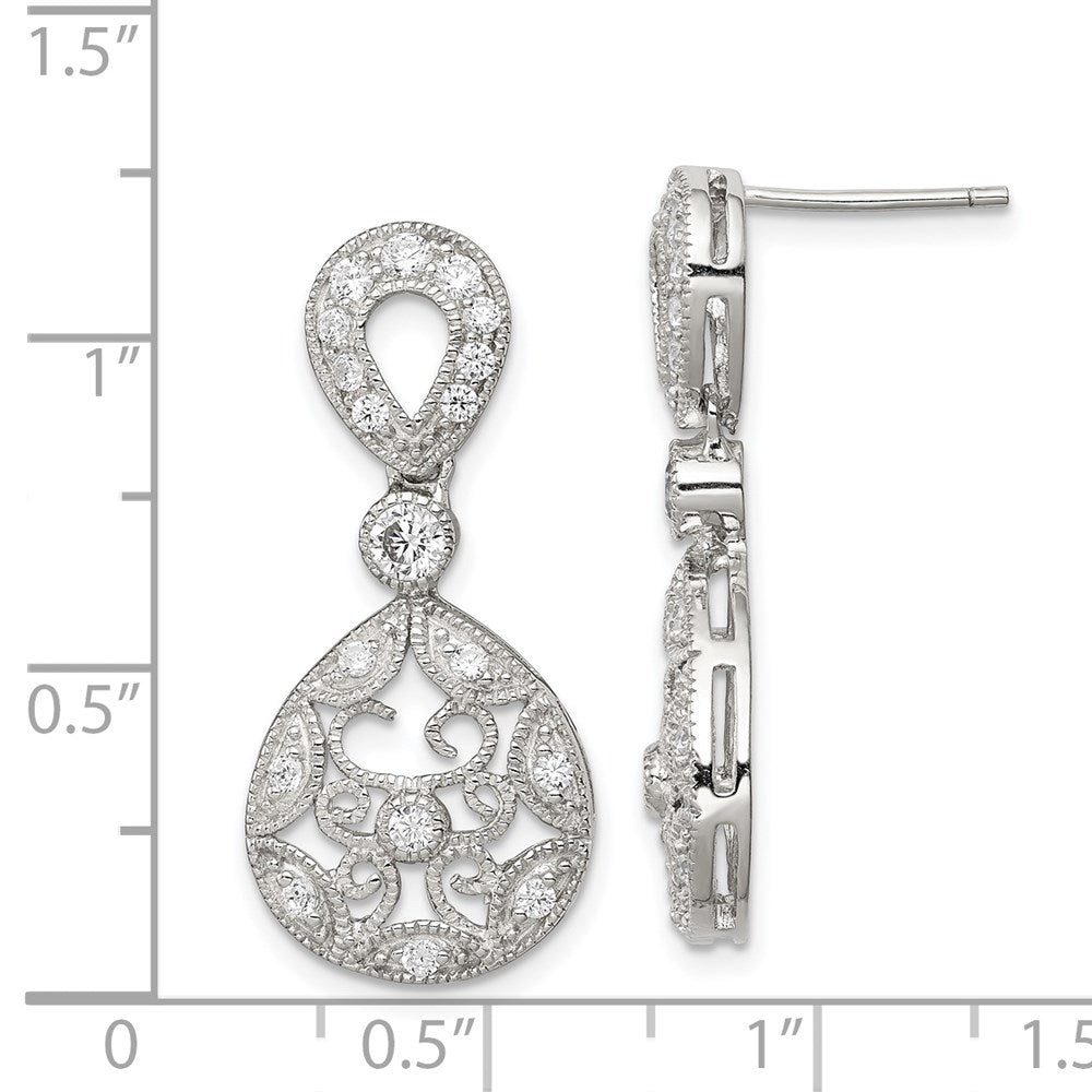 Sterling Silver Cz Antique Style Earrings