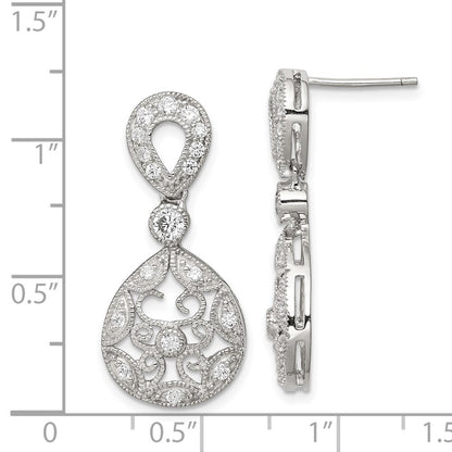 Sterling Silver Cz Antique Style Earrings