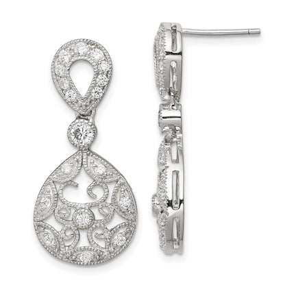 Sterling Silver Cz Antique Style Earrings