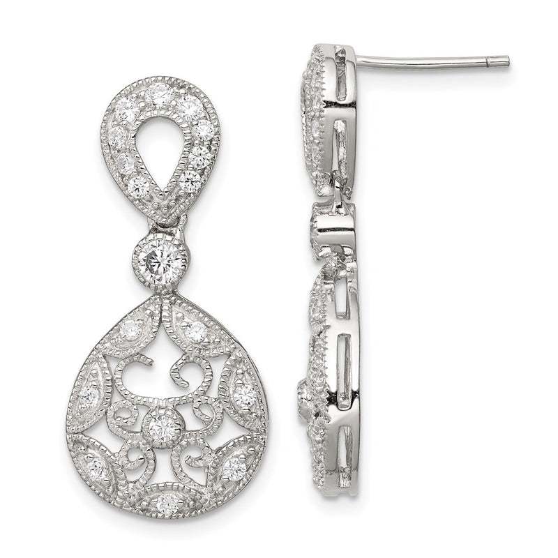 Sterling Silver Cz Antique Style Earrings