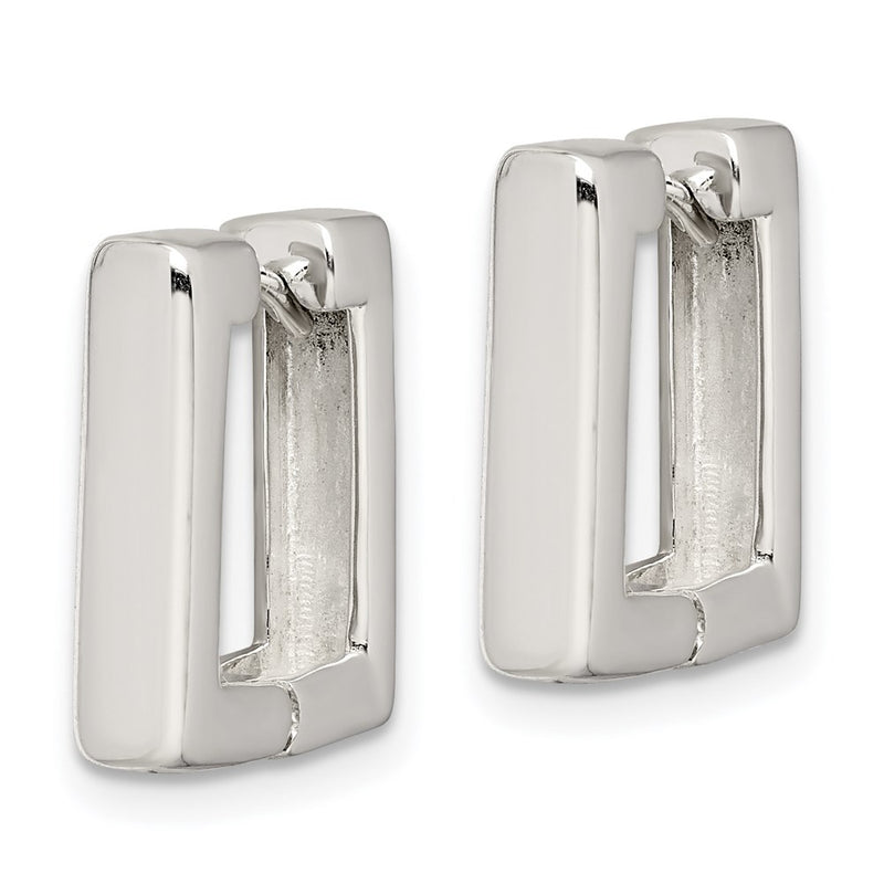 Sterling Silver Square Hinged Hoop Earrings
