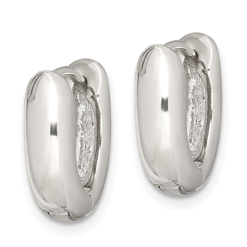 Sterling Silver Oval Hinged Hoop Earrings