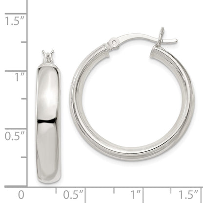 Sterling Silver 5X25mm Hoop Earrings