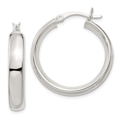Sterling Silver 5X25mm Hoop Earrings