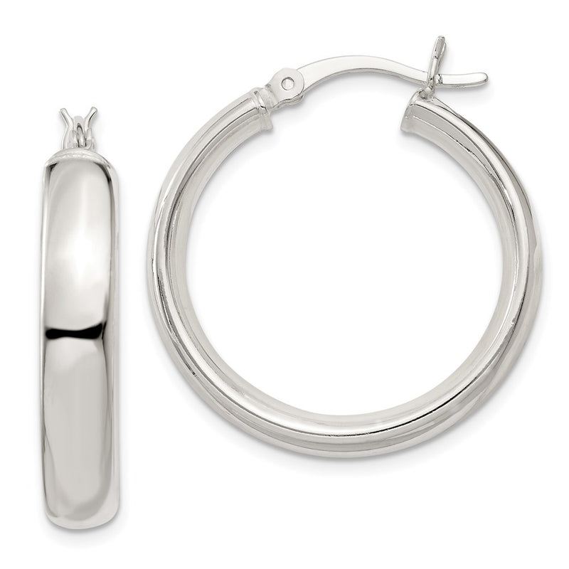 Sterling Silver 5X25mm Hoop Earrings