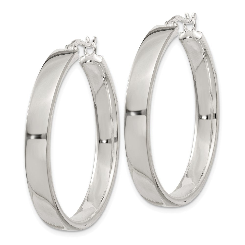 Sterling Silver 5X31mm Hoop Earrings