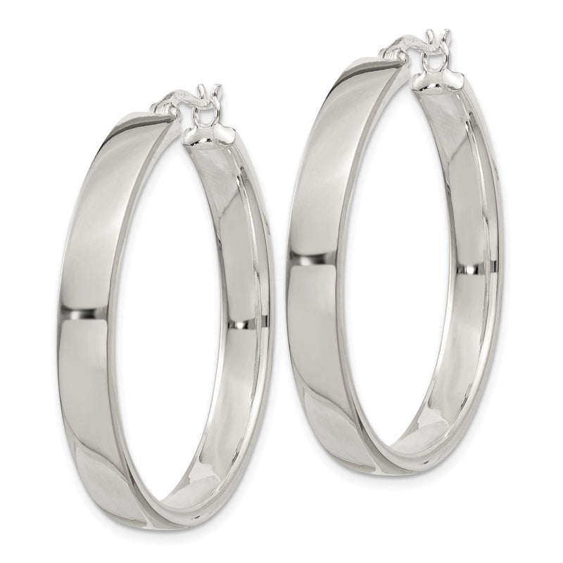 Sterling Silver 5X31mm Hoop Earrings