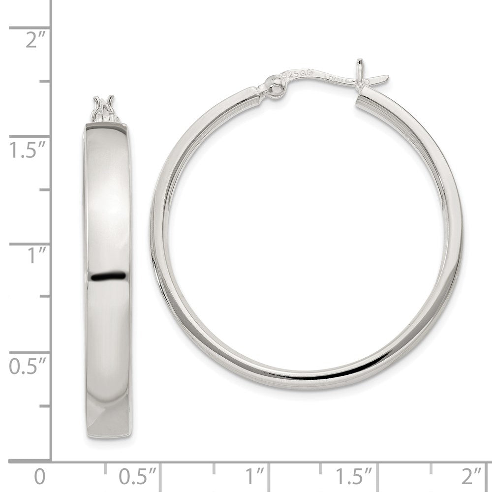 Sterling Silver 5X31mm Hoop Earrings