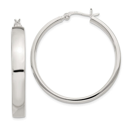 Sterling Silver 5X31mm Hoop Earrings