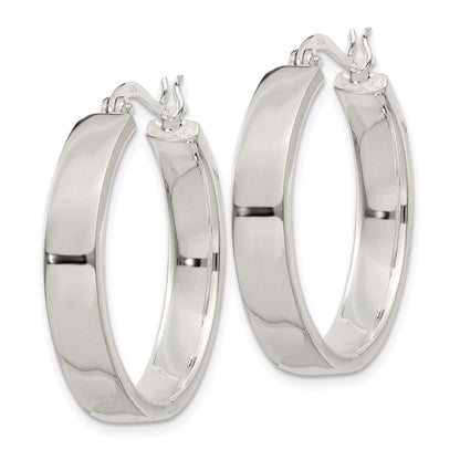 Sterling Silver 5X27mm Hoop Earrings