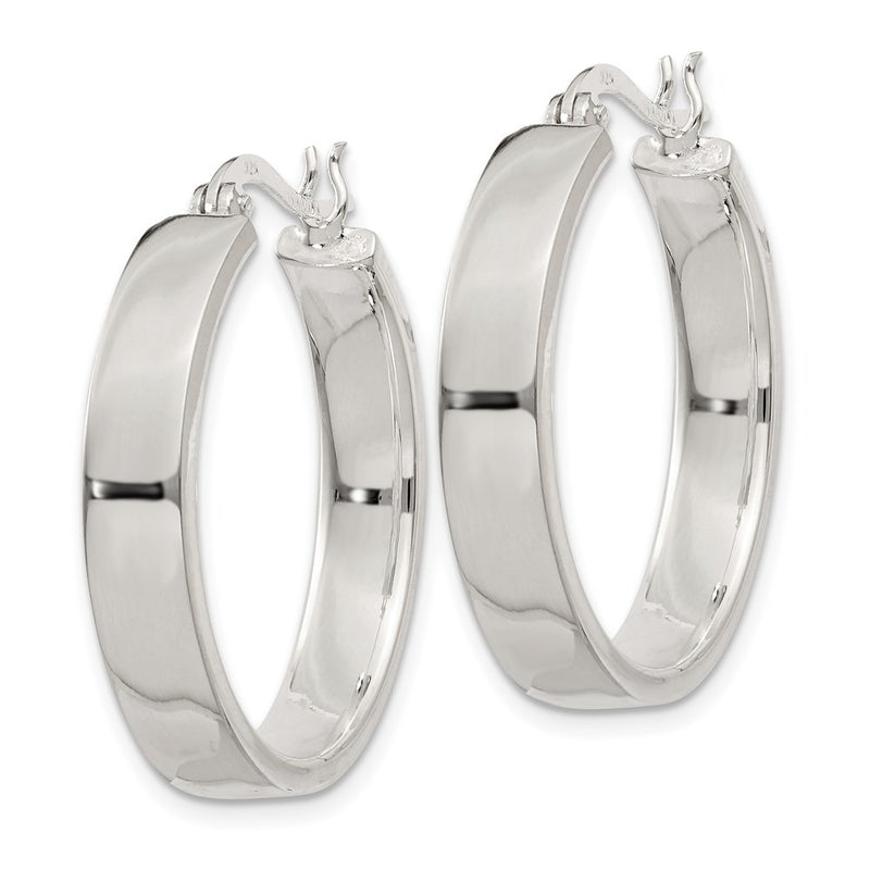 Sterling Silver 5X27mm Hoop Earrings