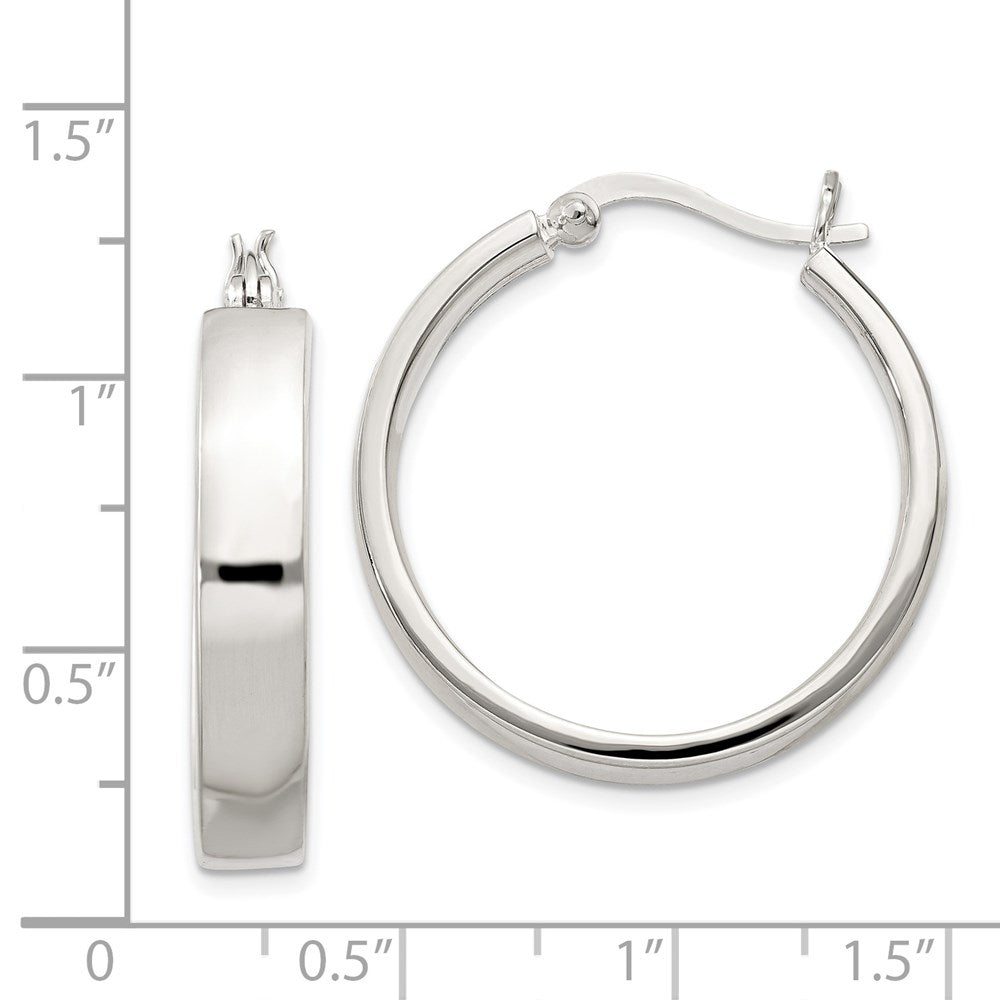 Sterling Silver 5X27mm Hoop Earrings
