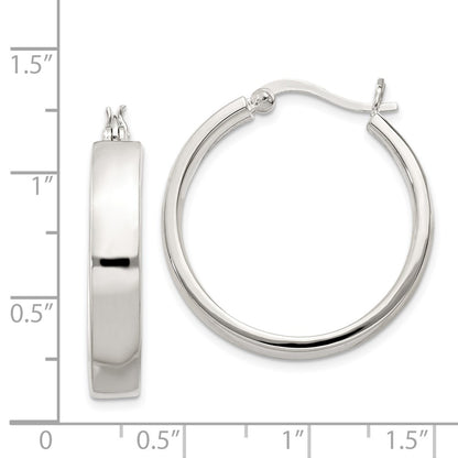 Sterling Silver 5X27mm Hoop Earrings