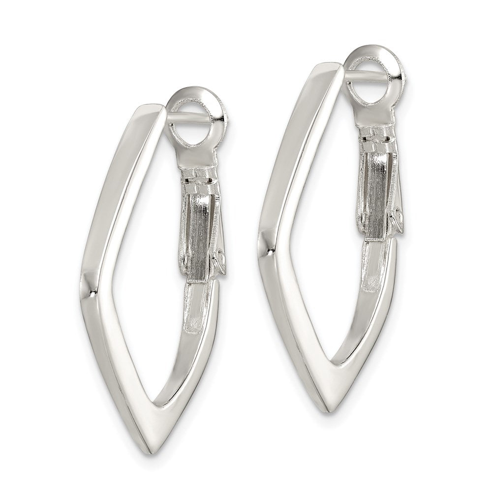 Sterling Silver Rhodium-Plated Omega Back Earrings