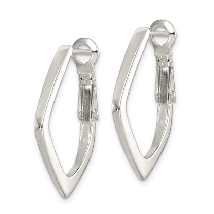 Sterling Silver Rhodium-Plated Omega Back Earrings