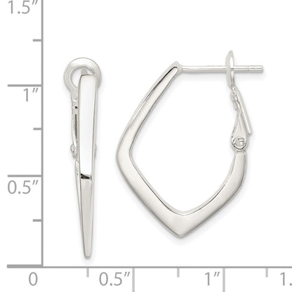 Sterling Silver Rhodium-Plated Omega Back Earrings