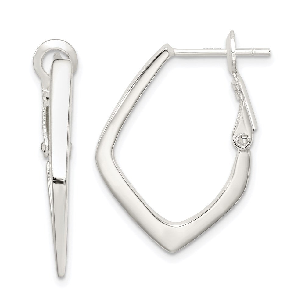 Sterling Silver Rhodium-Plated Omega Back Earrings
