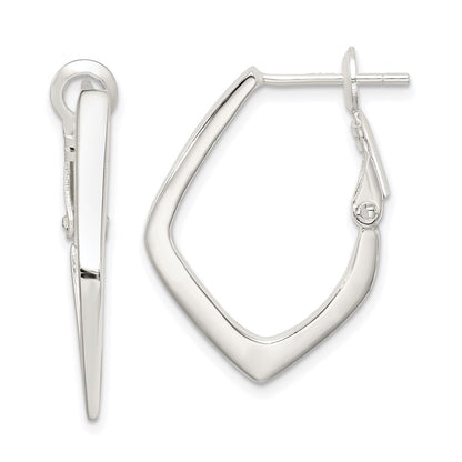 Sterling Silver Rhodium-Plated Omega Back Earrings