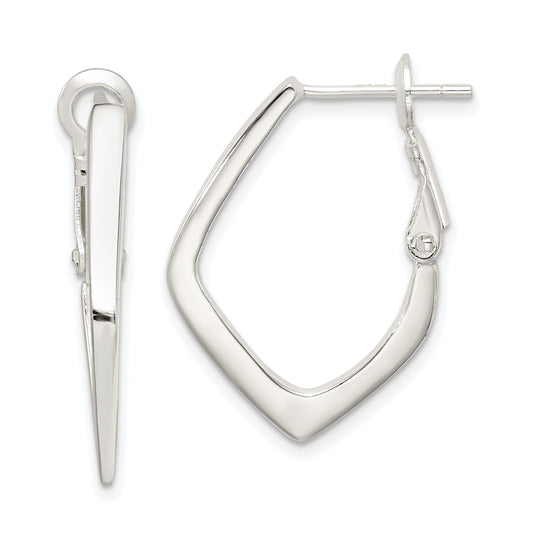 Sterling Silver Rhodium-Plated Omega Back Earrings