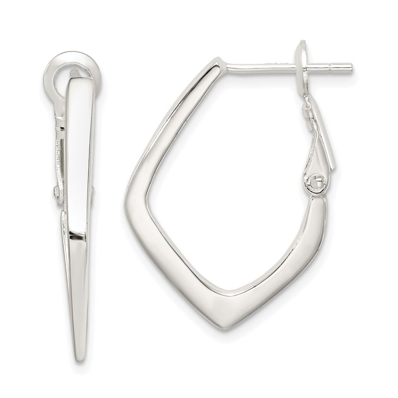 Sterling Silver Rhodium-Plated Omega Back Earrings