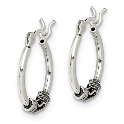 Sterling Silver Round Antiqued Fancy Earrings