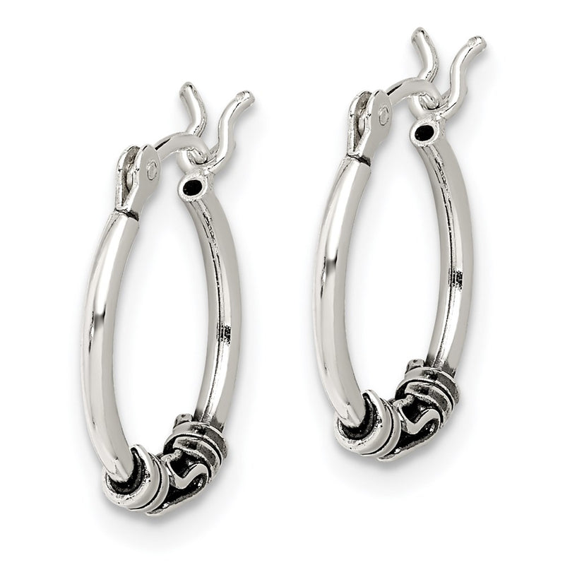 Sterling Silver Round Antiqued Fancy Earrings