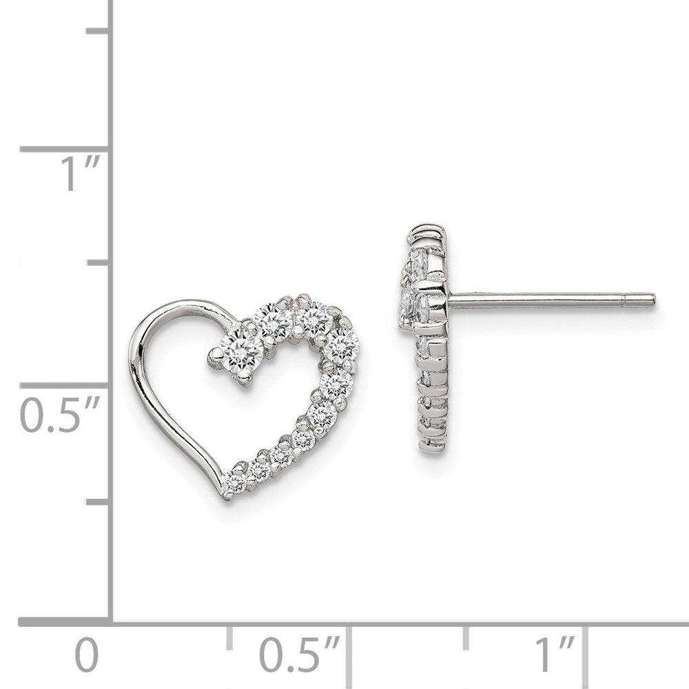 Sterling Silver Cz Journey Earrings