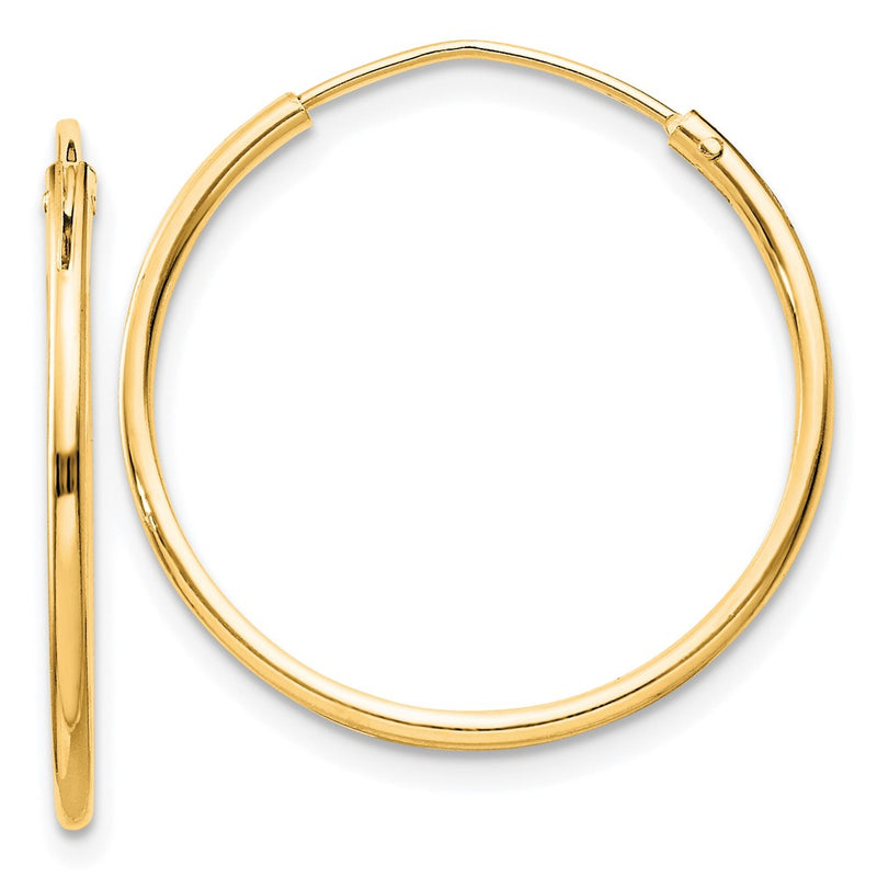 Sterling Silver Flash Gold-Plated 1.3mm Endless Hoop Earrings