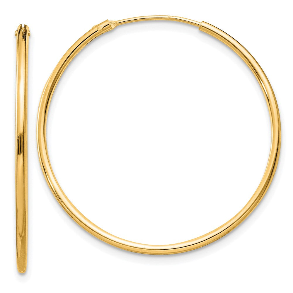 Sterling Silver Flash Gold-Plated 1.3mm Endless Hoop Earrings