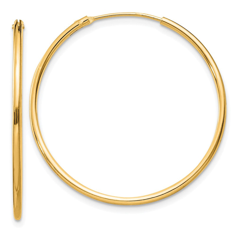 Sterling Silver Flash Gold-Plated 1.3mm Endless Hoop Earrings