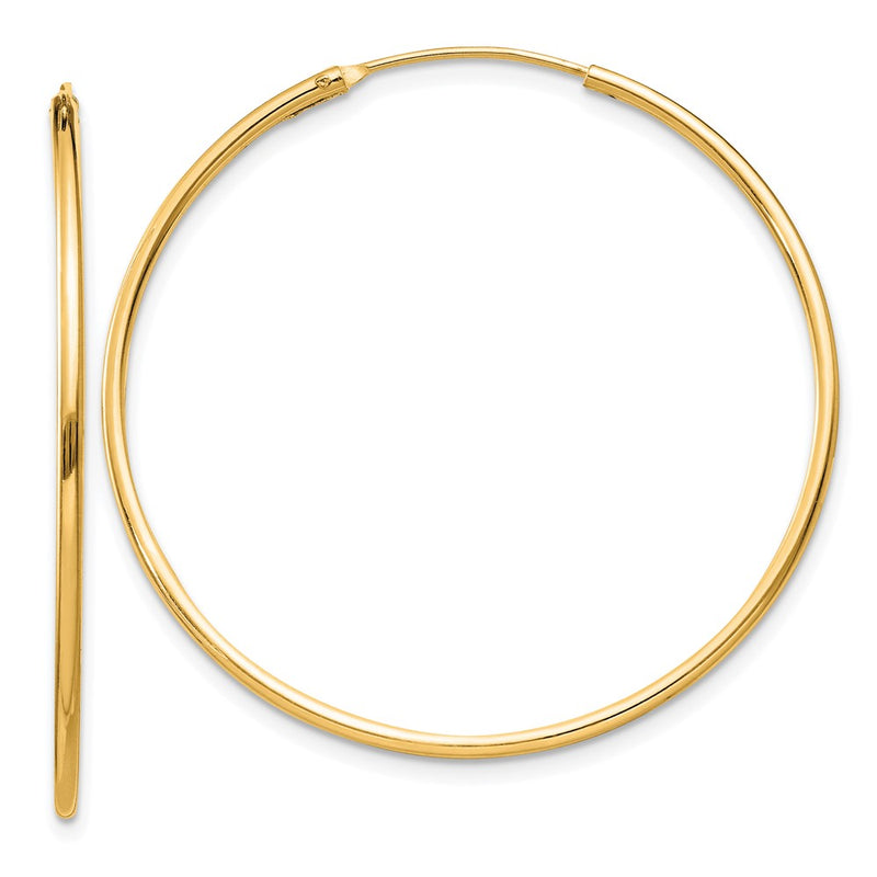 Sterling Silver Flash Gold-Plated 1.3mm Endless Hoop Earrings