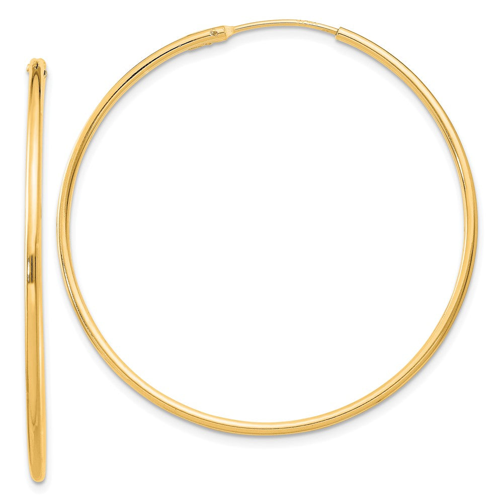 Sterling Silver Flash Gold-Plated 1.3mm Endless Hoop Earrings