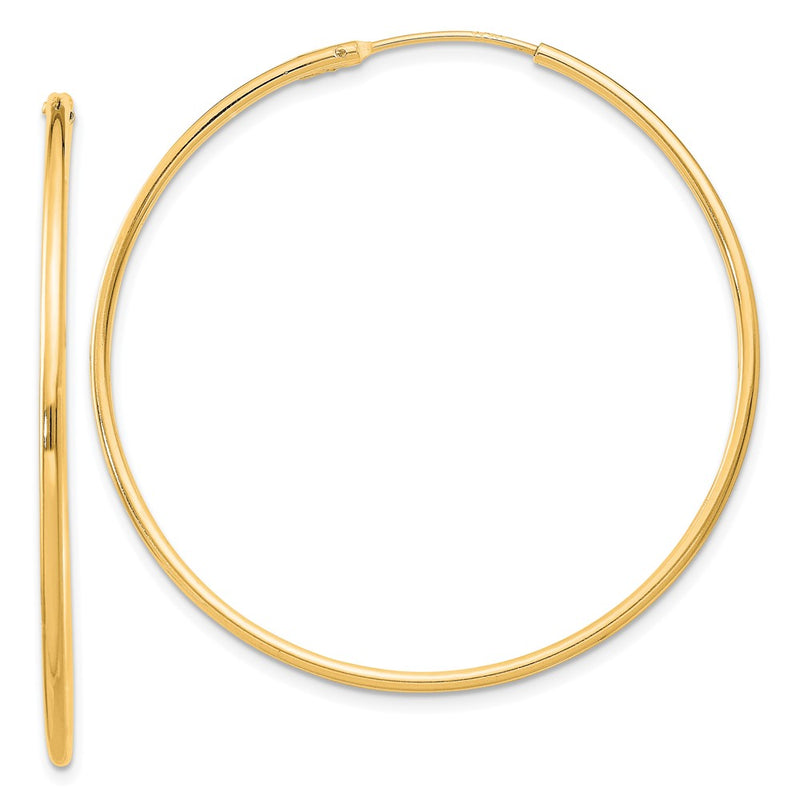Sterling Silver Flash Gold-Plated 1.3mm Endless Hoop Earrings