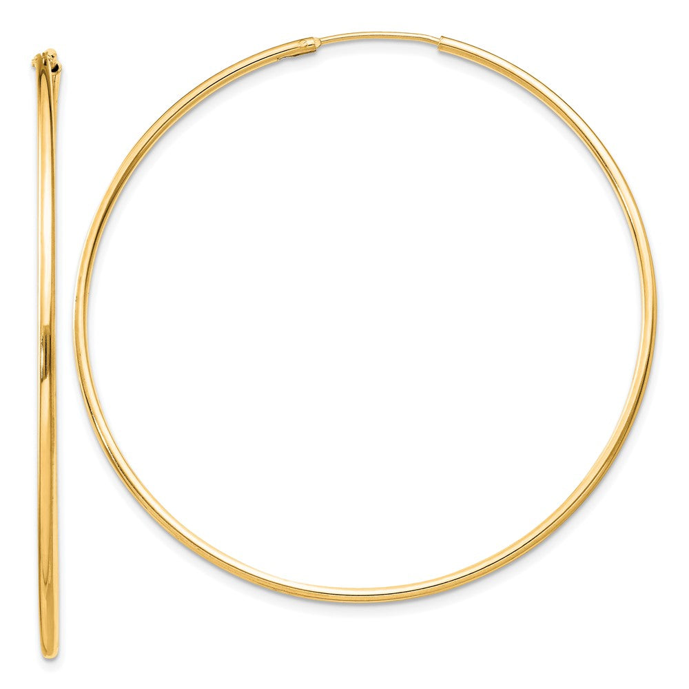 Sterling Silver Flash Gold-Plated 1.3mm Endless Hoop Earrings