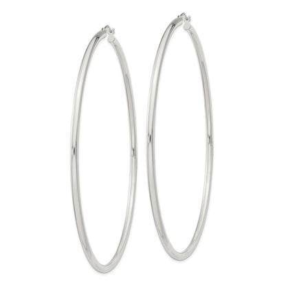 Sterling Silver 2.5mm Round Hoop Earrings