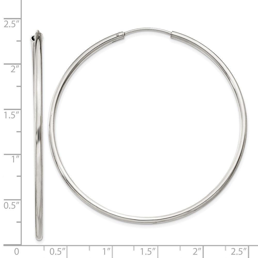 Sterling Silver 2X55mm Endless Hoop Earrings